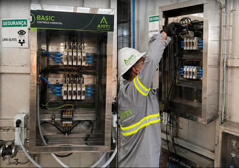 Técnico AIOTI em painel SMART de coleta de dados